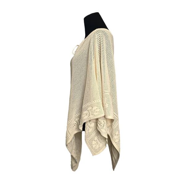 St. John by Marie beige off white knit poncho sweater One Size - Picture 7 of 15